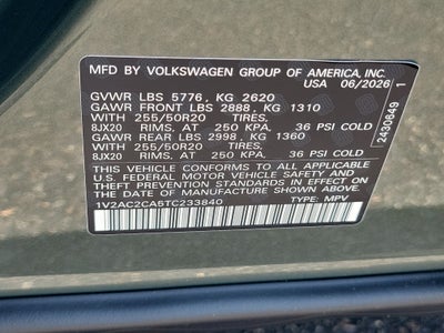 2026 Volkswagen Atlas Cross Sport 2.0T SEL R-Line Black