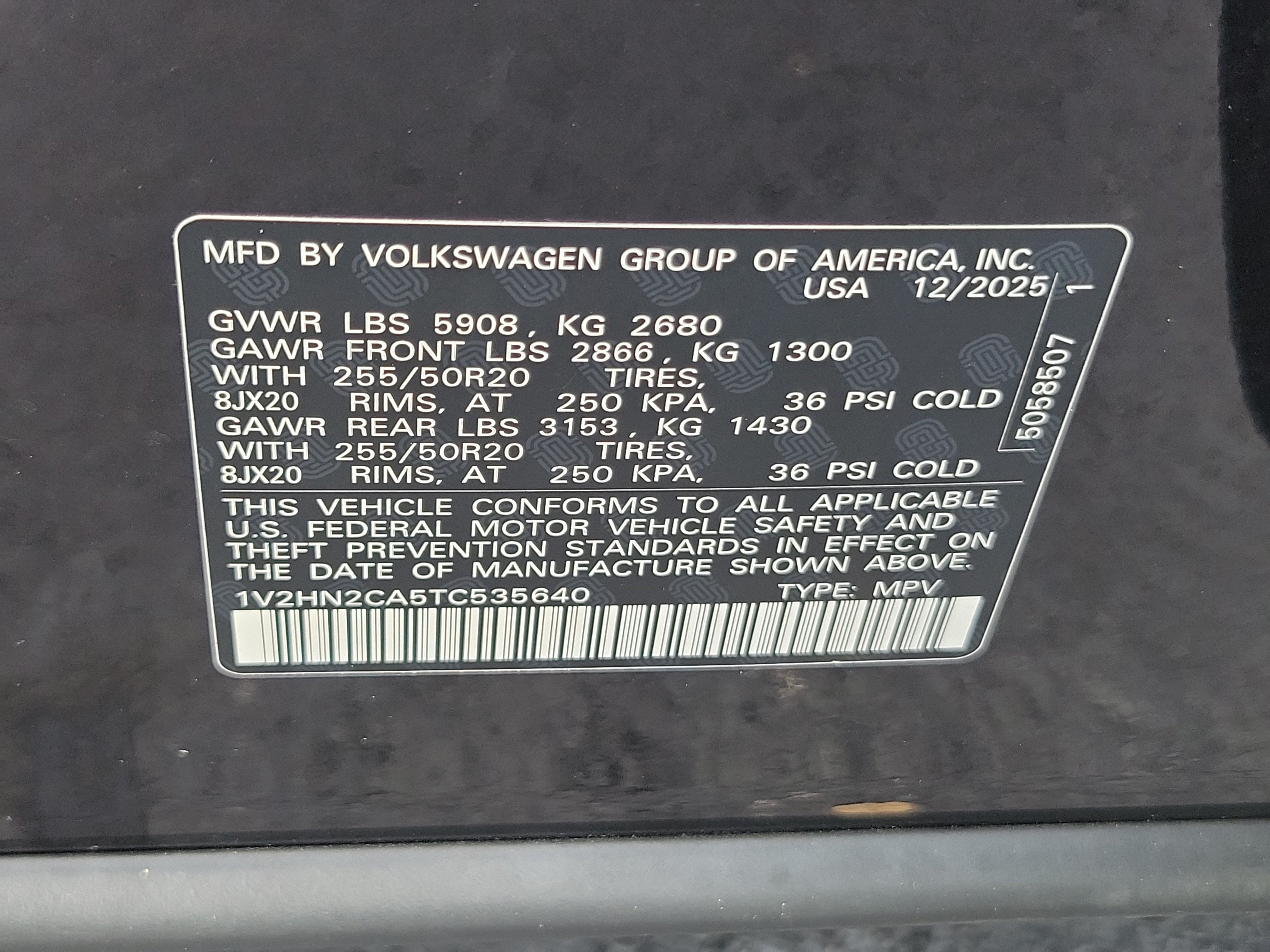 2026 Volkswagen Atlas 2.0T SE w/Technology