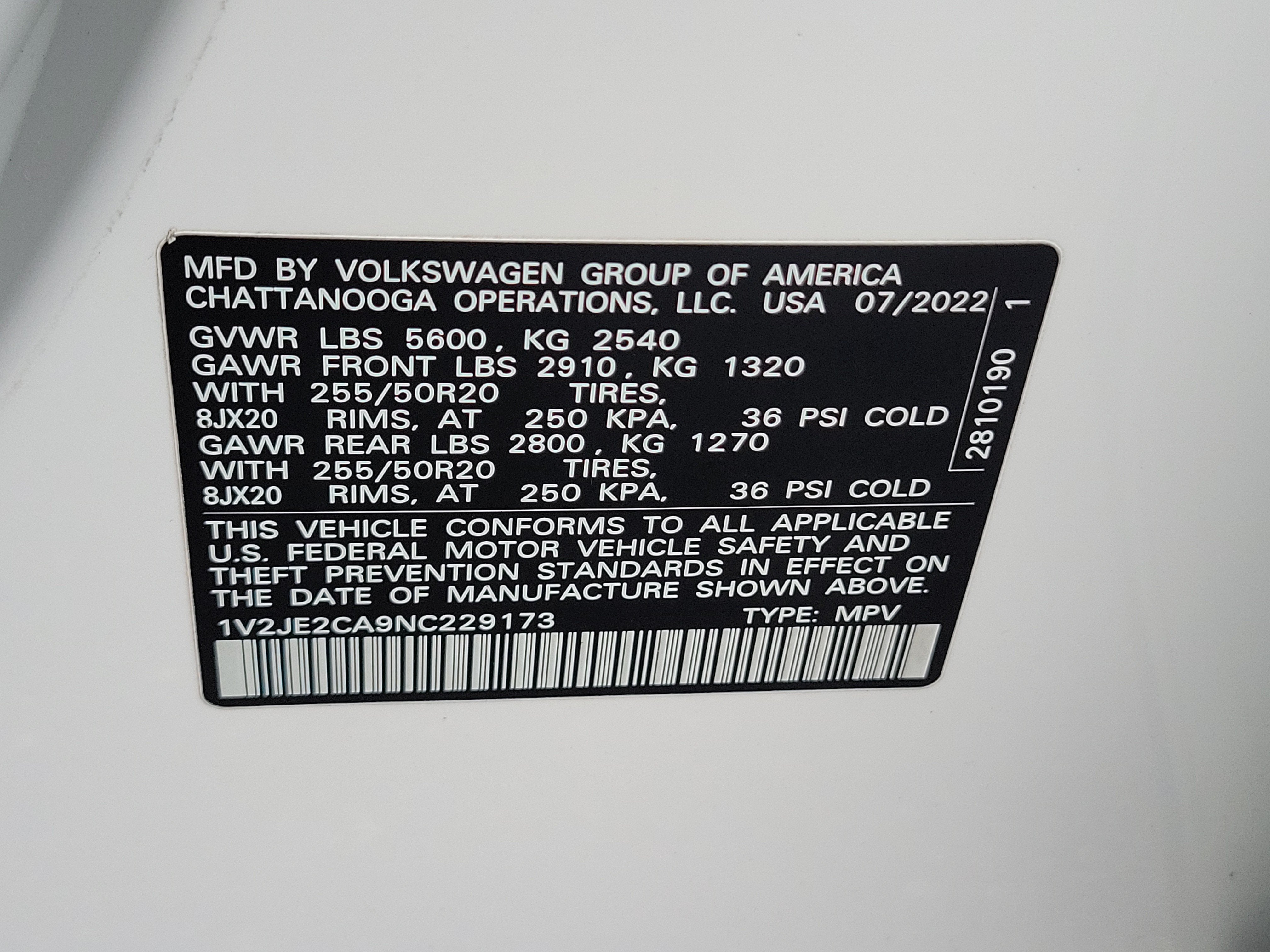 2022 Volkswagen Atlas Cross Sport 3.6L V6 SE w/Technology