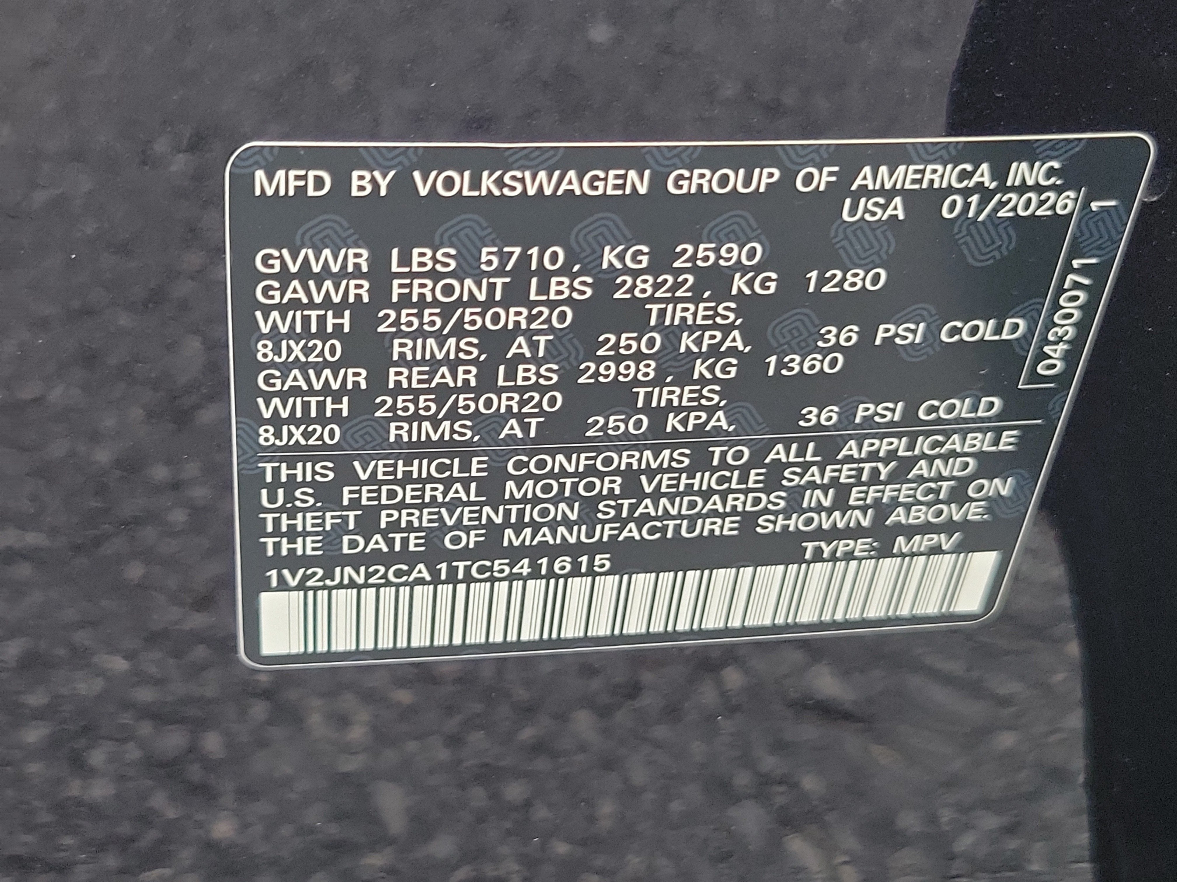 2026 Volkswagen Atlas 2.0T SE w/Technology