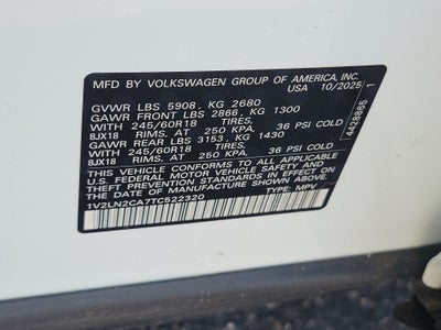 2026 Volkswagen Atlas 2.0T SE