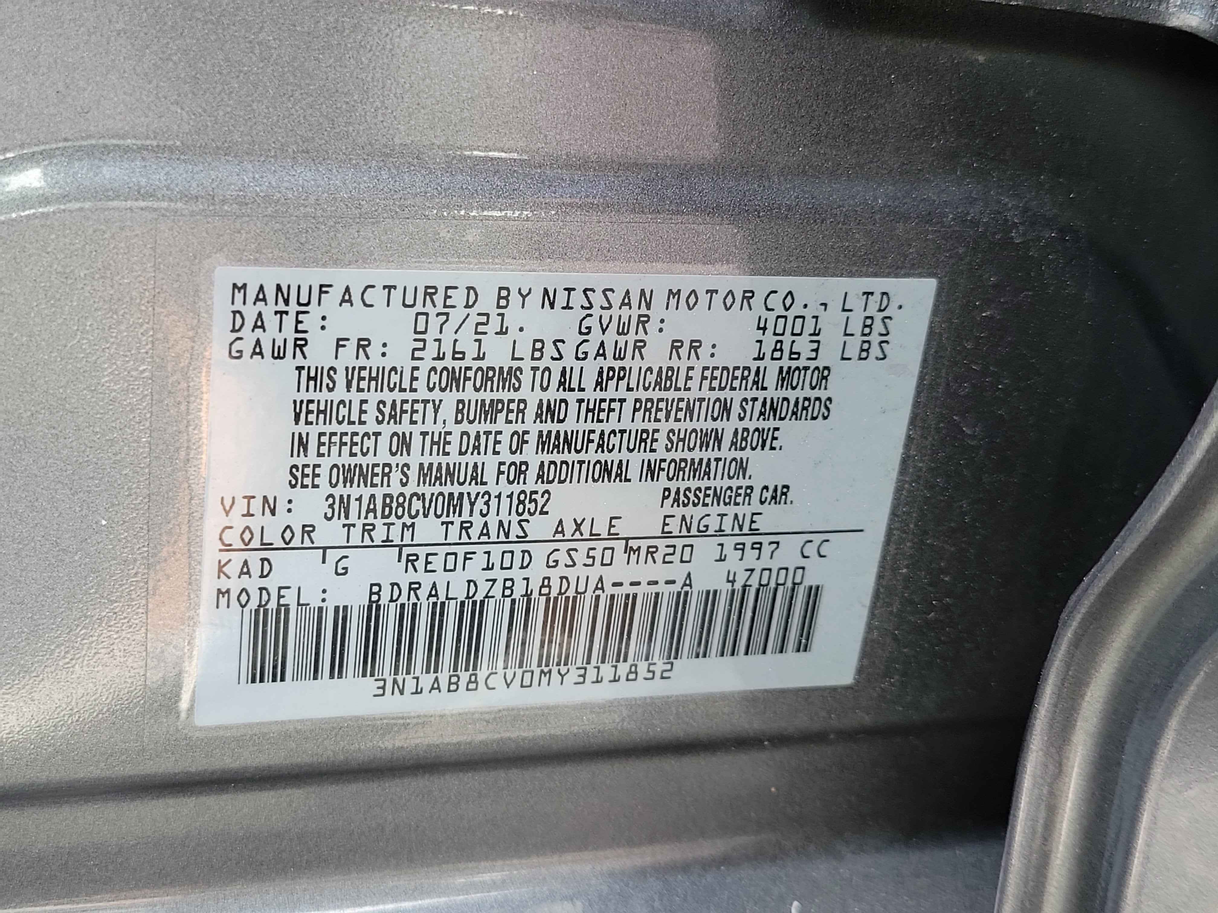 2021 Nissan Sentra SV
