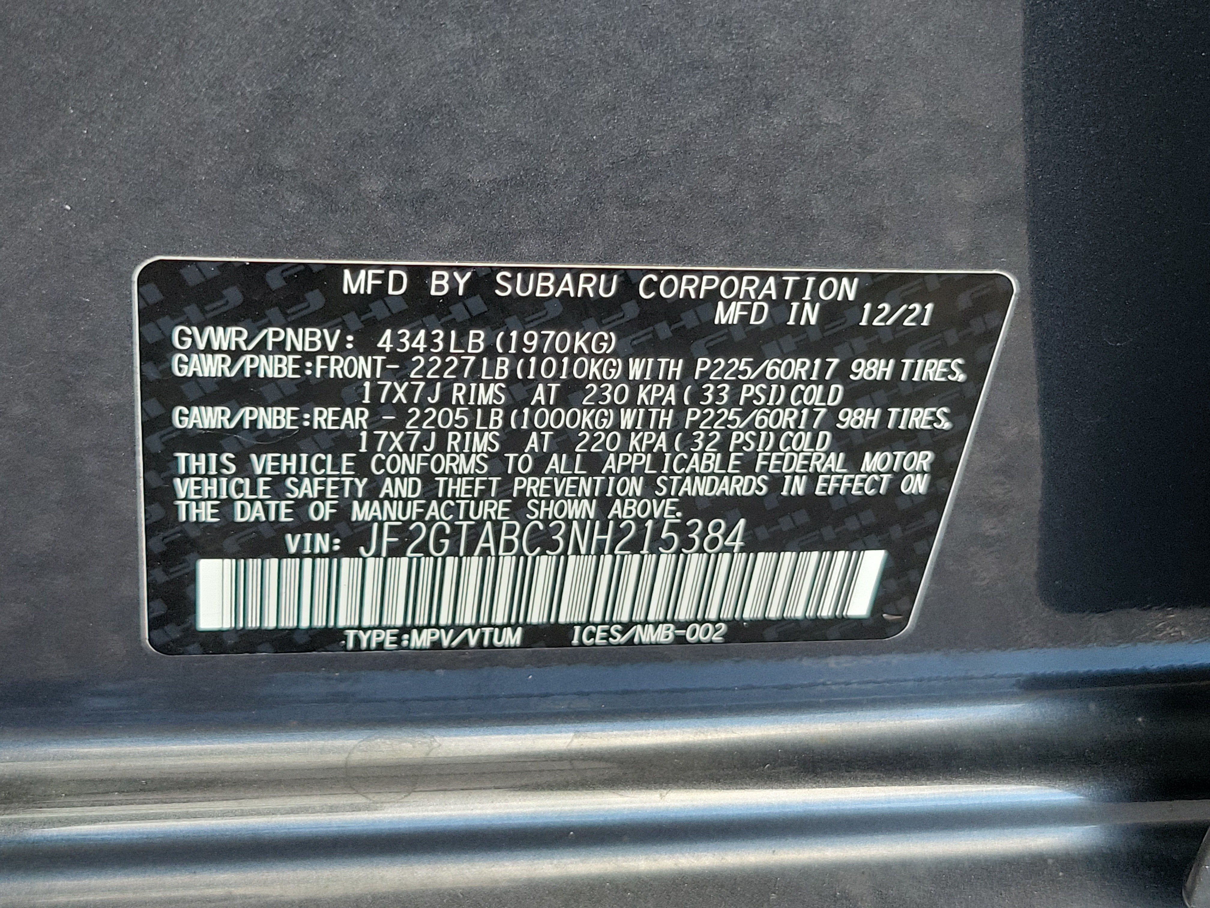 2022 Subaru Crosstrek CVT